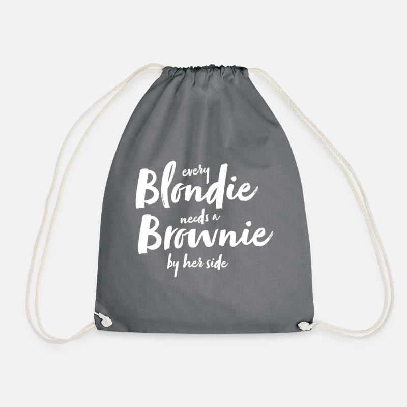 every Blondie needs a Brownie Gift Idea - Drawstring Bag - grey