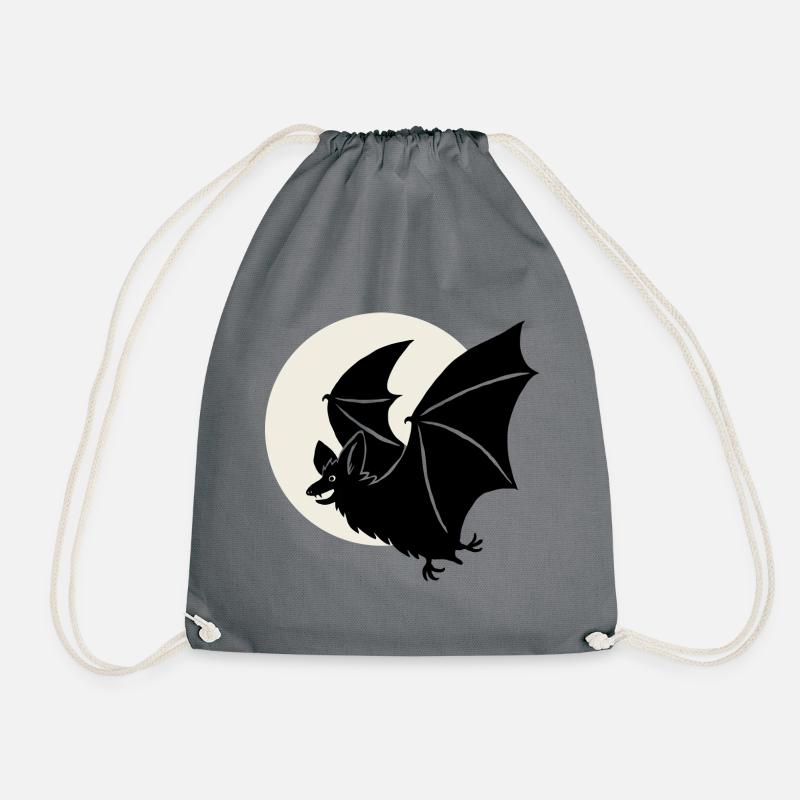 Bat in front of the moon - Drawstring Bag - grey
