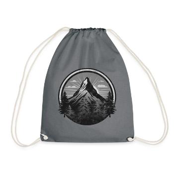 Mountain, climbing, hiking, mountaineering, mountain biking - Drawstring Bag - grey - Front