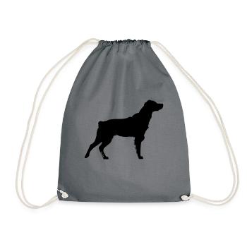 Regenbogen schwarz Spaniel Breton - Turnbeutel - Grau - Vorne