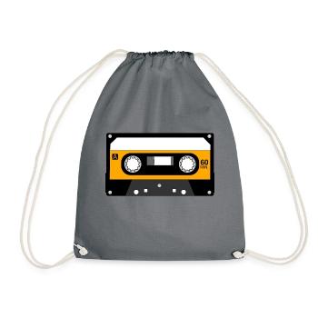Music cassette design gift - Drawstring Bag - grey - Front