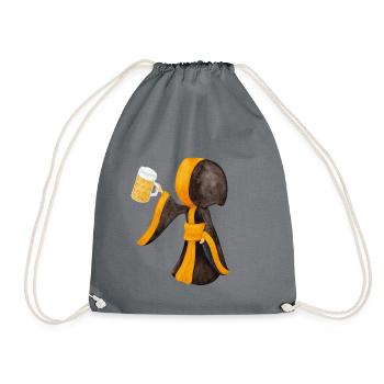 Münchner Kindl avec cruche de masse et bière - Sac de sport léger - gris - Devant