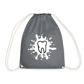 tooth icon blob - Drawstring Bag - grey - Front