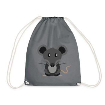 Mouse cute cute - Drawstring Bag - grey - Front