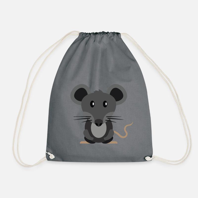Mouse cute cute - Drawstring Bag - grey
