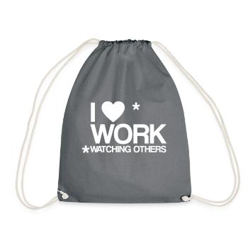 I love work work laziness lazy monday gift - Drawstring Bag - grey - Front
