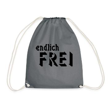 finally FREE - Drawstring Bag - grey - Front