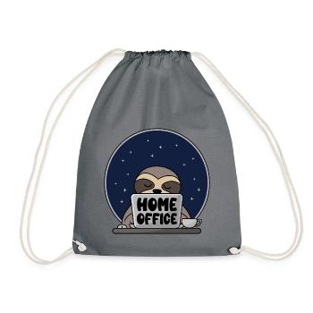 home office - Drawstring Bag - grey - Front
