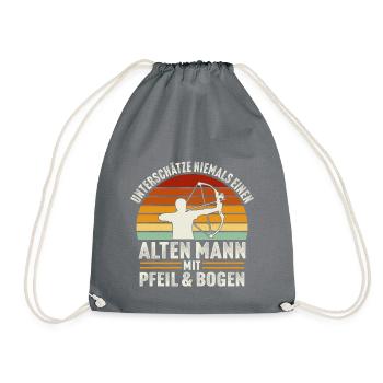 Alten mann mit pfeil und bogen - Turnbeutel - Grau - Vorne
