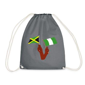 Jamaican-Nigeria - Drawstring Bag - grey - Front