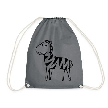 Zebra Comic Animal - Drawstring Bag - grey - Front