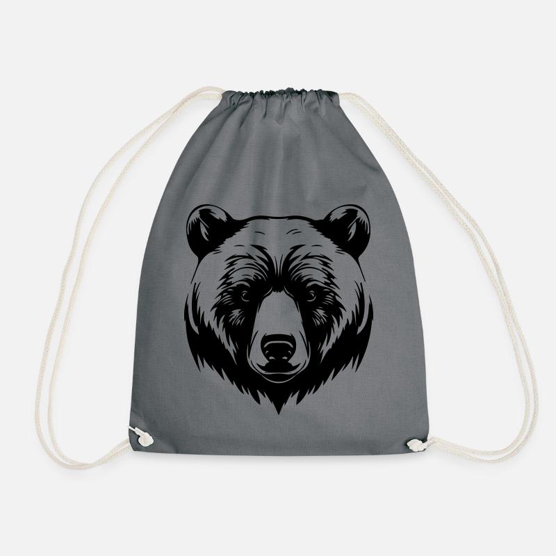 Bär Grizzly Tier - Turnbeutel - Grau