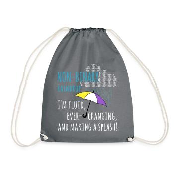 Non-binary raindrops non-binary PRIDE LGBT - Drawstring Bag - grey - Front