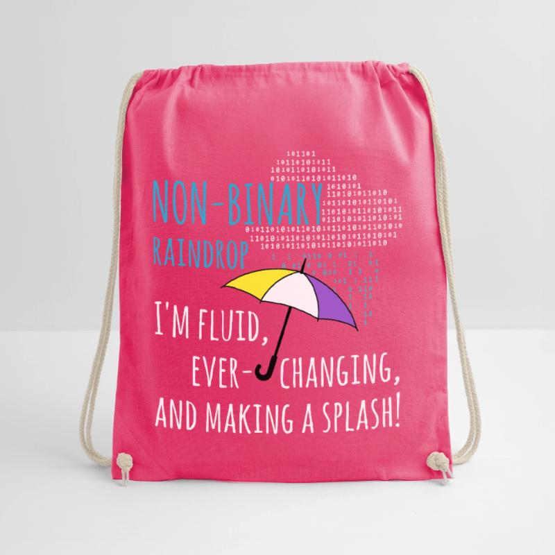 Non-binary raindrops non-binary PRIDE LGBT Drawstring Bag