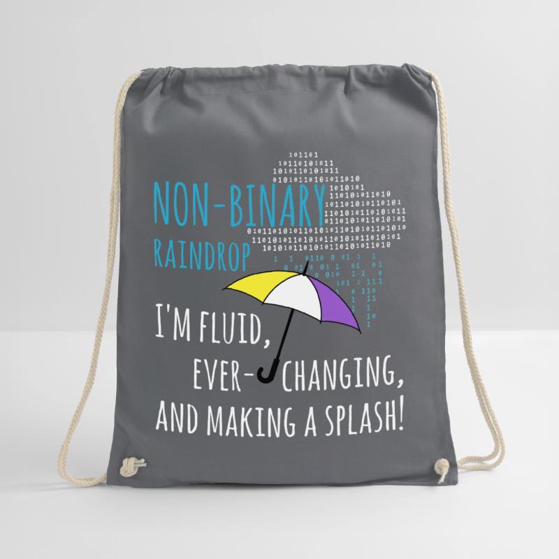 Non-binary raindrops non-binary PRIDE LGBT Drawstring Bag