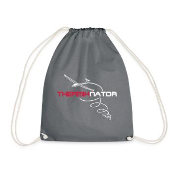 thermiknator glider funny glider pilot - Drawstring Bag - grey - Front