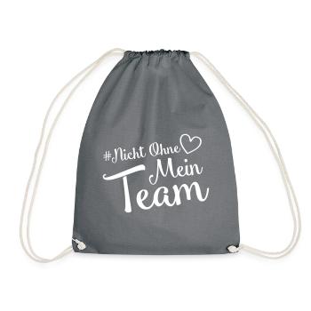 nicht ohne mein team herz - Turnbeutel - Grau - Vorne
