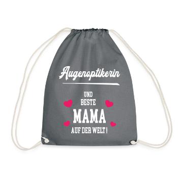 Augenoptikerin Beste Mama Muttertag Geburtstag - Turnbeutel - Grau - Vorne