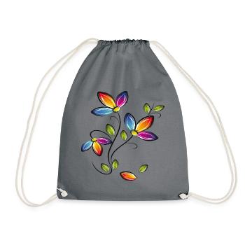 Flower vine, Flowers - Drawstring Bag - grey - Front