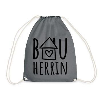 Bauherrin (Farbwechsel / Farbe änderbar) - Turnbeutel - Grau - Vorne