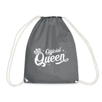 Königin Krone Queen - Turnbeutel - Grau - Vorne