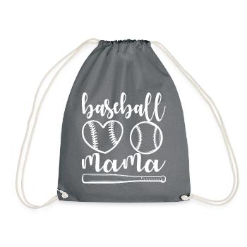 Baseball ist das beste Spiel, Baseball Mama - Turnbeutel - Grau - Vorne