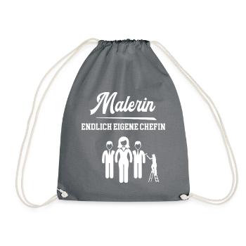 Malerin Endlich Eigene Chefin Malerei Lackiererin - Turnbeutel - Grau - Vorne