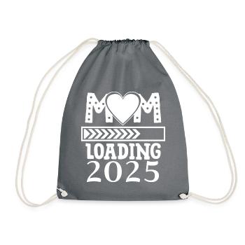 Maman 2025 chargement, future maman 2025 coeur - Sac de sport léger - gris - Devant