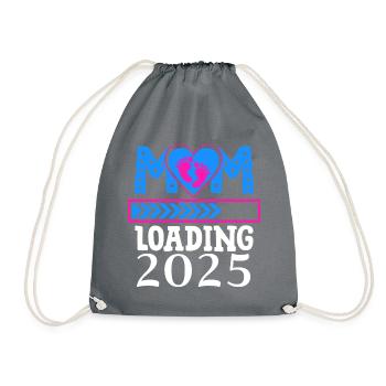 Maman 2025 chargement, future maman 2025 coeur - Sac de sport léger - gris - Devant