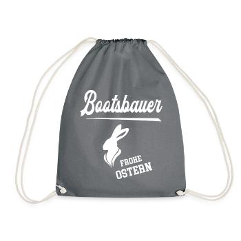 Bootsbauer Frohe Ostern Oster Outfit Bootsbau - Turnbeutel - Grau - Vorne