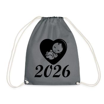 Heartfelt Baby 2026 Porte-bonheur - Sac de sport léger - gris - Devant