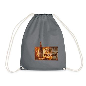 100% Raggare – Rustic beer feeling - Drawstring Bag - grey - Front