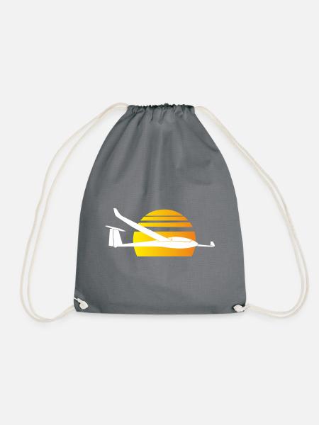 Sun glider pilot gliding glider - Drawstring Bag - grey