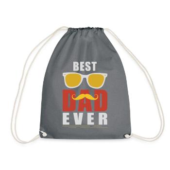 best father mustache - Drawstring Bag - grey - Front