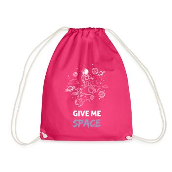 Give me space - Drawstring Bag - fuchsia - Front