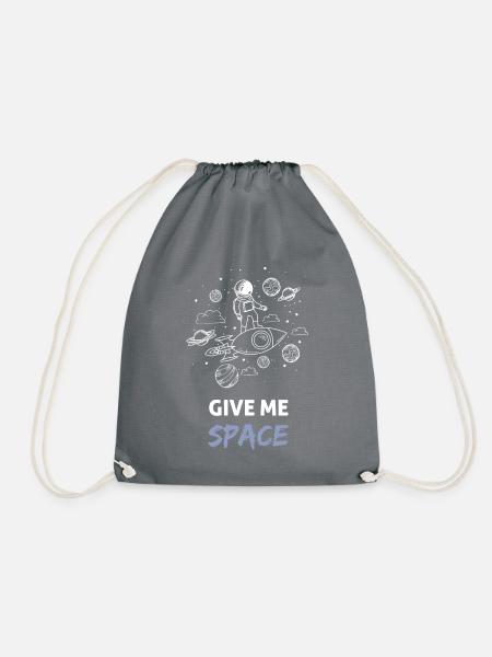 Give me space - Drawstring Bag - grey