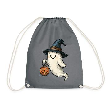 Mignon fantôme d’Halloween pour les enfants - Sac de sport léger - gris - Devant