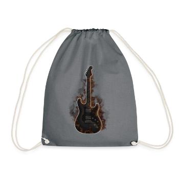 Burning Guitar – Dark Rock Shirt - Drawstring Bag - grey - Front