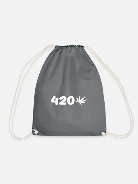 420 mit Hanfblatt - Turnbeutel - Grau