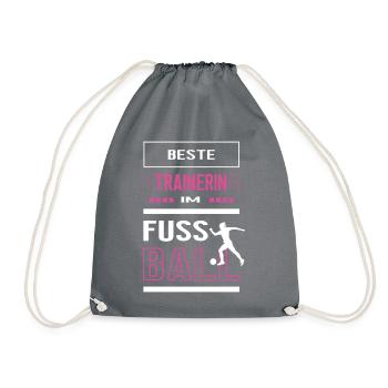 Fussball Trainerin Beste Fussballtrainerin Frauen - Turnbeutel - Grau - Vorne