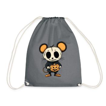 Mouse Halloween Zombie - Drawstring Bag - grey - Front