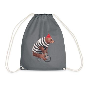 Vélo I Cycliste I Cycliste I Ours à vélo - Sac de sport léger - gris - Devant