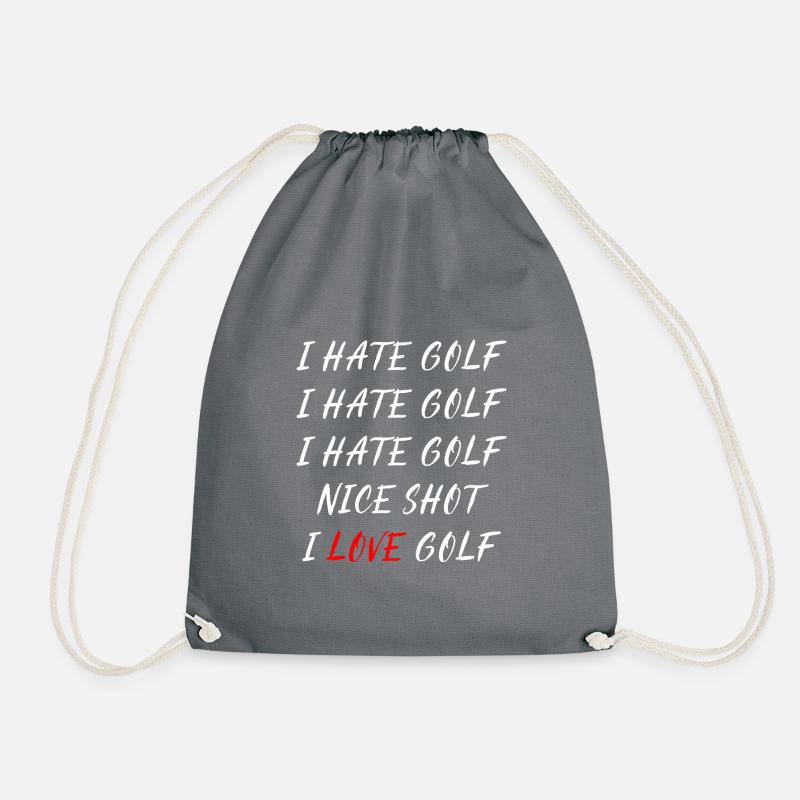 I hate golf - I love golf - Turnbeutel - Grau