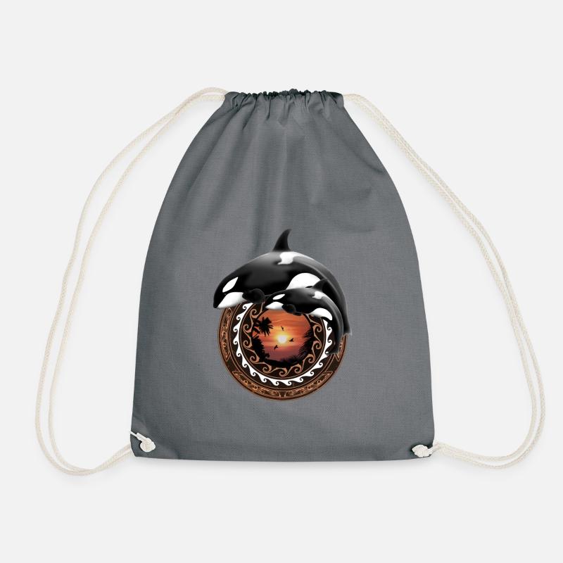 Orca killer whale - Drawstring Bag - grey