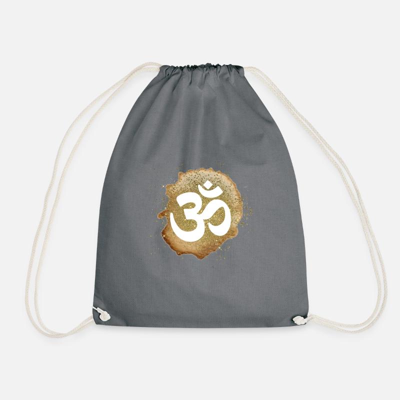 om zeichen gold erde elemente - Turnbeutel - Grau