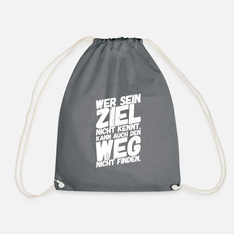 Motivation Sprüche Ziel - Turnbeutel - Grau