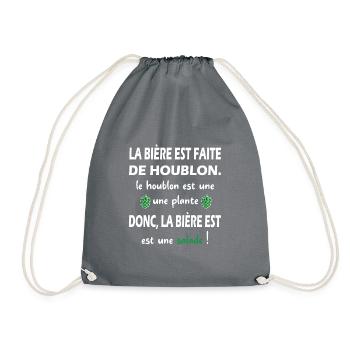 La bière est faite de houblon t-shirt homme - Sac de sport léger - gris - Devant