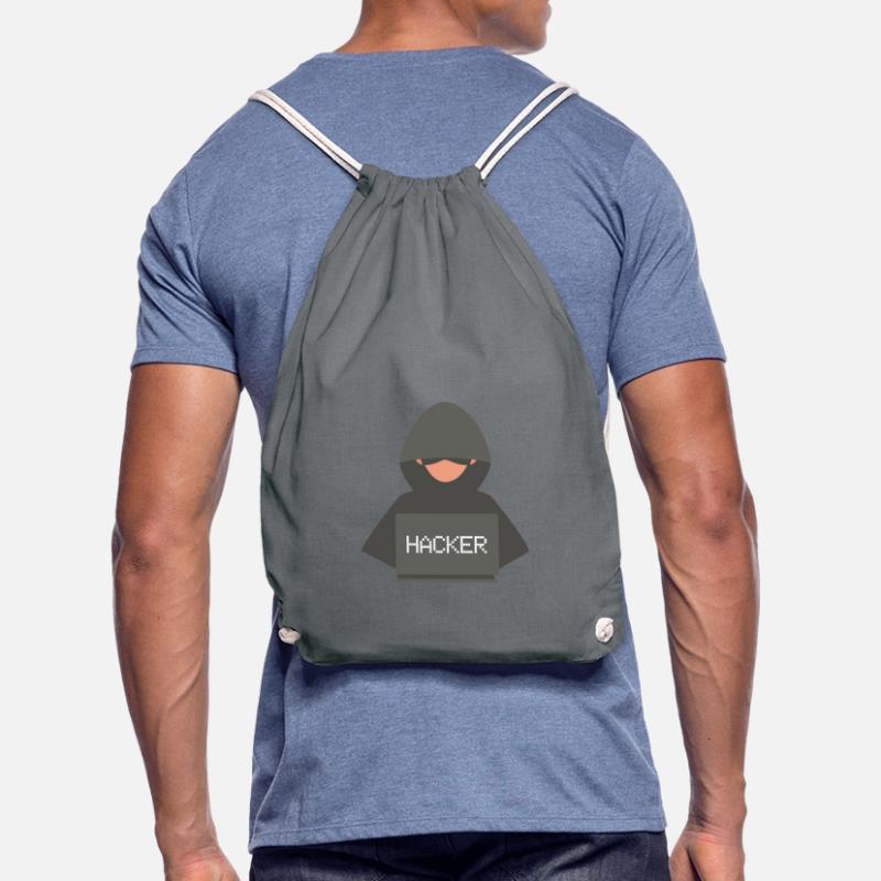 Hacker Coder Programmer Developer Black Hat Drawstring Bag