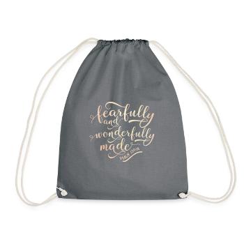 Fearfully And Wonderfully Christian Religious - Turnbeutel - Grau - Vorne