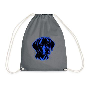 Labrador Dog Head - Drawstring Bag - grey - Front